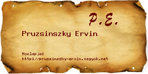 Pruzsinszky Ervin névjegykártya