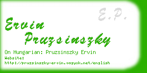 ervin pruzsinszky business card